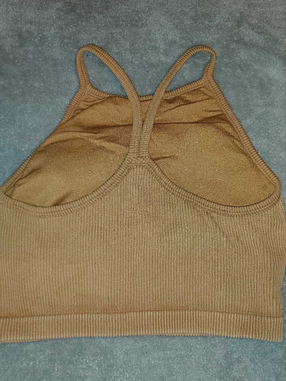 JoyLab Ribbed Crop Tank Top - Tan - Picture 2 of 2
